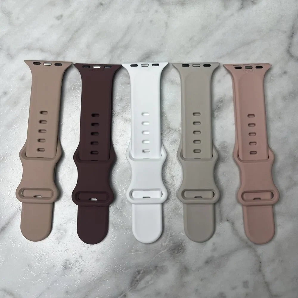 5 Pack Of Apple Watch Wrist Bands, Pinks, beige, burgundy.. For 38, 40, 41mm New